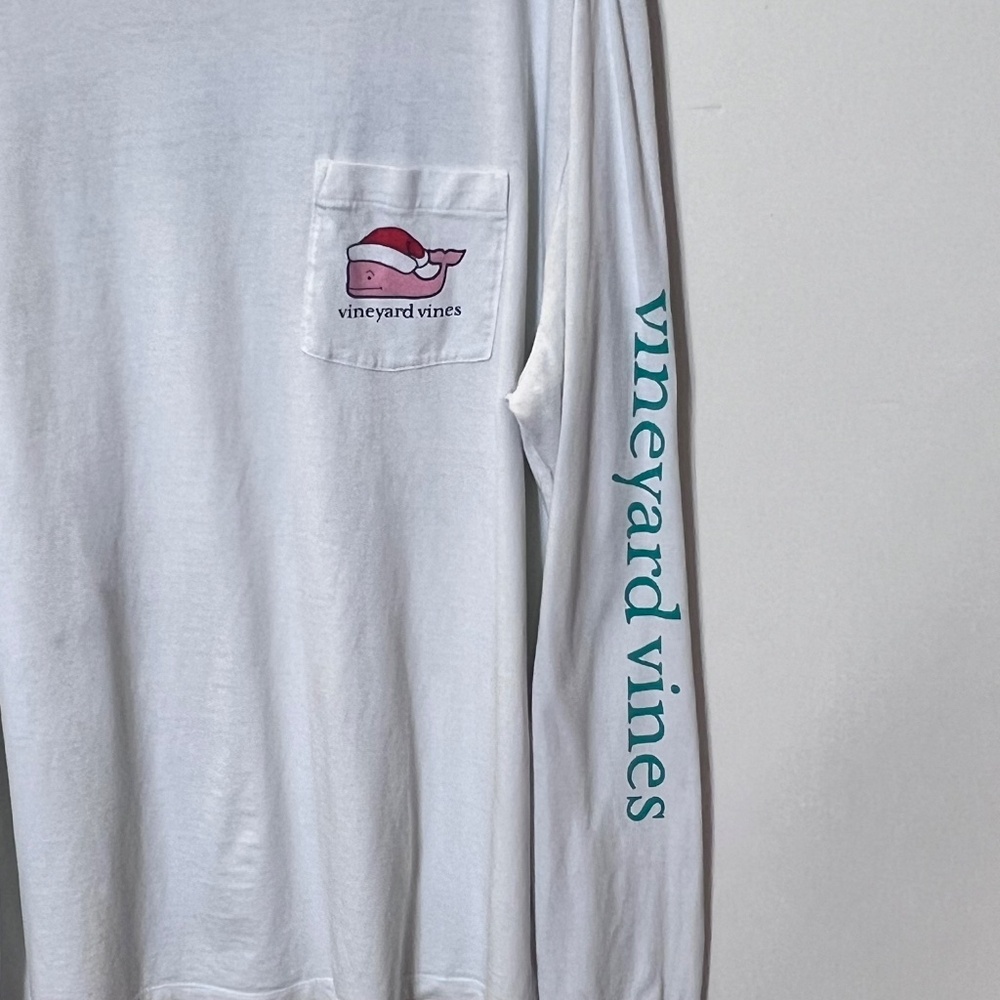 Vineyard Vines Naughty Nice Whale Santa Christmas Long Sleeve Tee - Picture 4 of 13